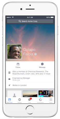 iOS Facebook at Work