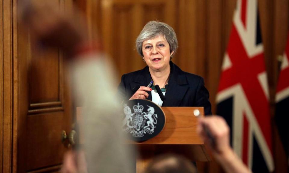 Prime minister Theresa May holds a press conference at 10 Downing Street, London, to discuss her Brexit plans