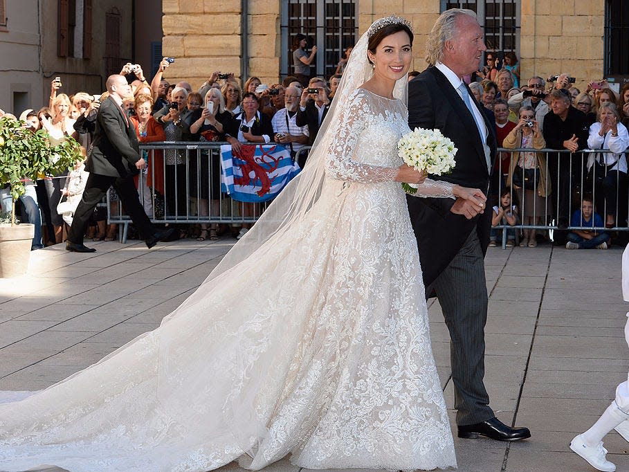 Princess Claire Of Luxembourg in her wedding dress
