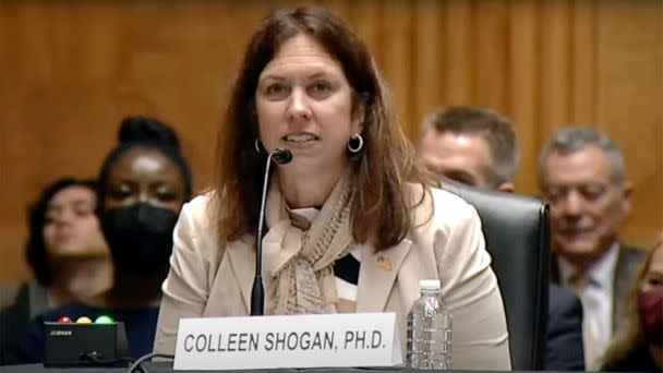 PHOTO: Collen Shogan testifies at a Senate committee hearing in Washington, Sept. 21, 2022. (Senate TV)