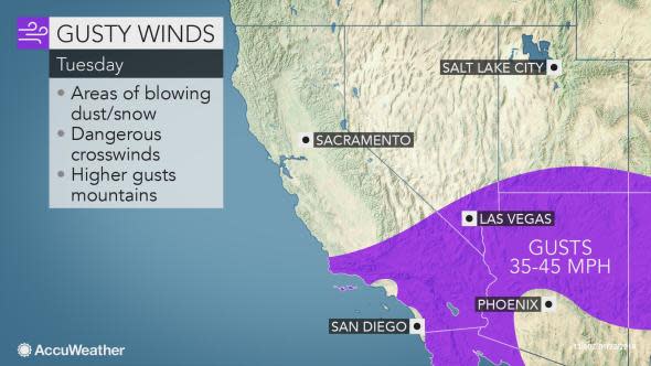 SW Winds Tuesday 10 am