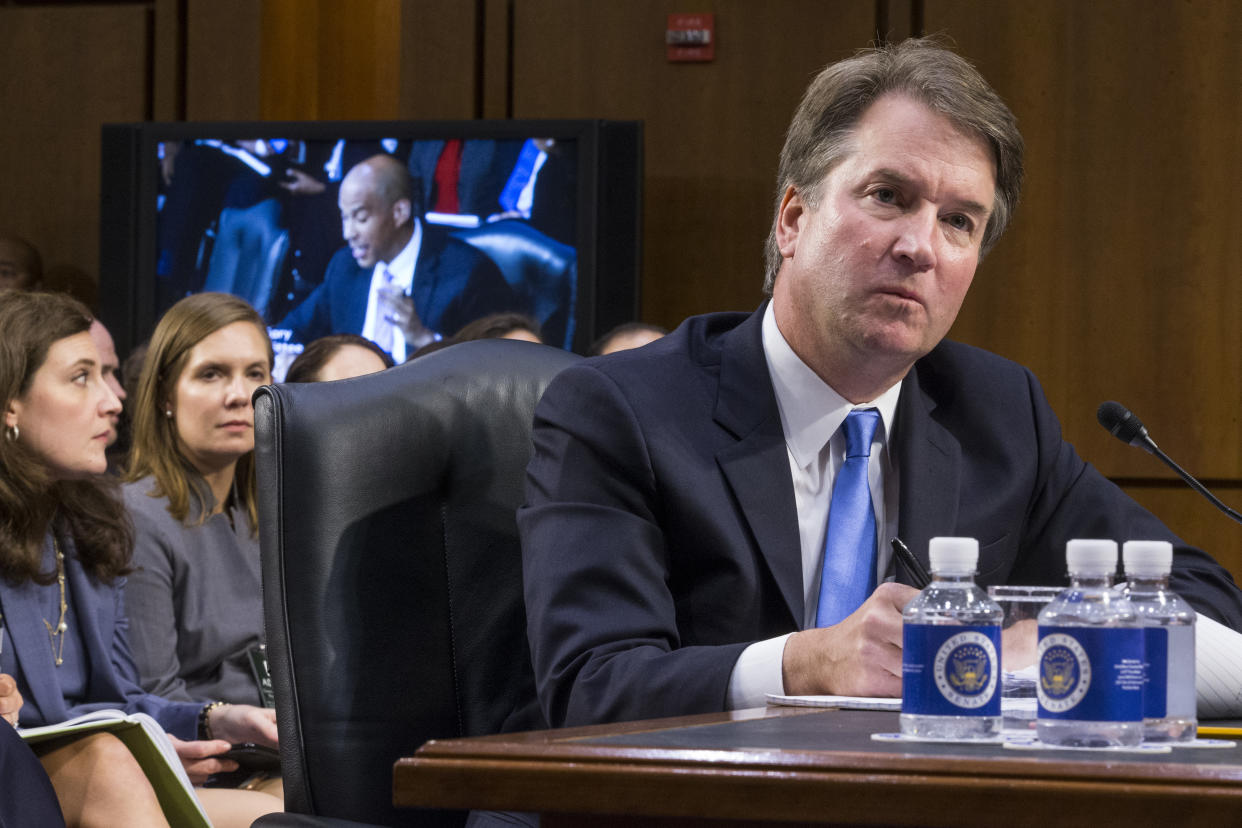 Supreme Court nominee Brett Kavanaugh testifies during the second day of his Supreme Court confirmation hearing. (Photo: Zach Gibson/Getty Images)