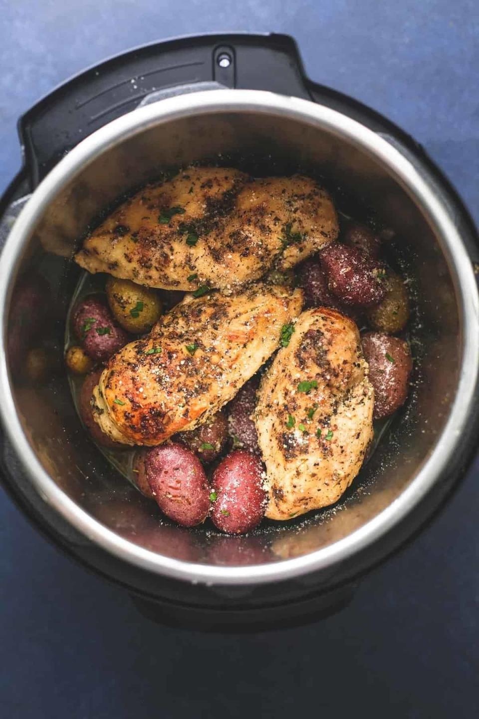 A classic crowd-pleaser, and rightfully so.Recipe: Instant Pot Chicken & Potatoes