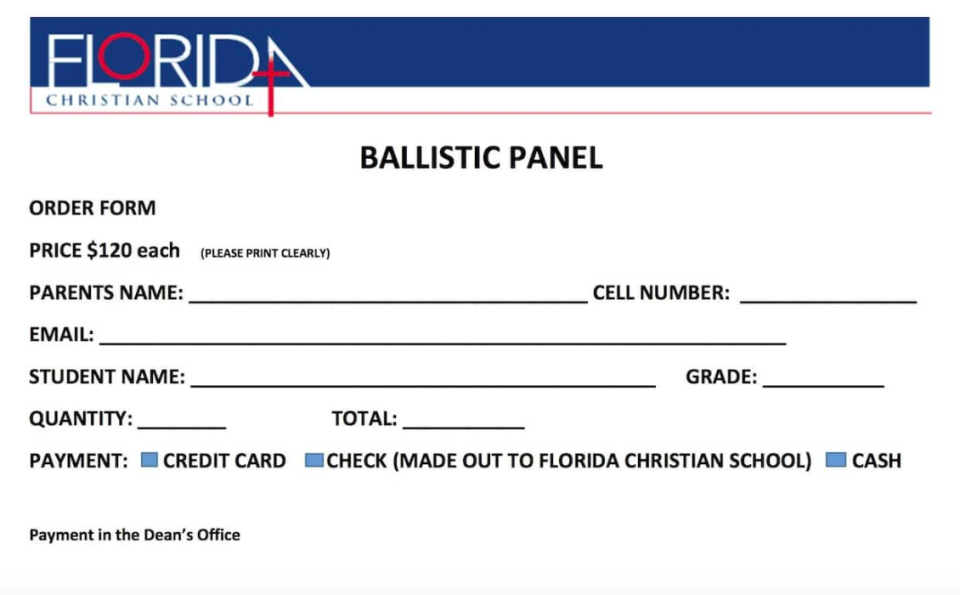 <em>Parents can buy the £90 panels from the school website (Grab)</em>