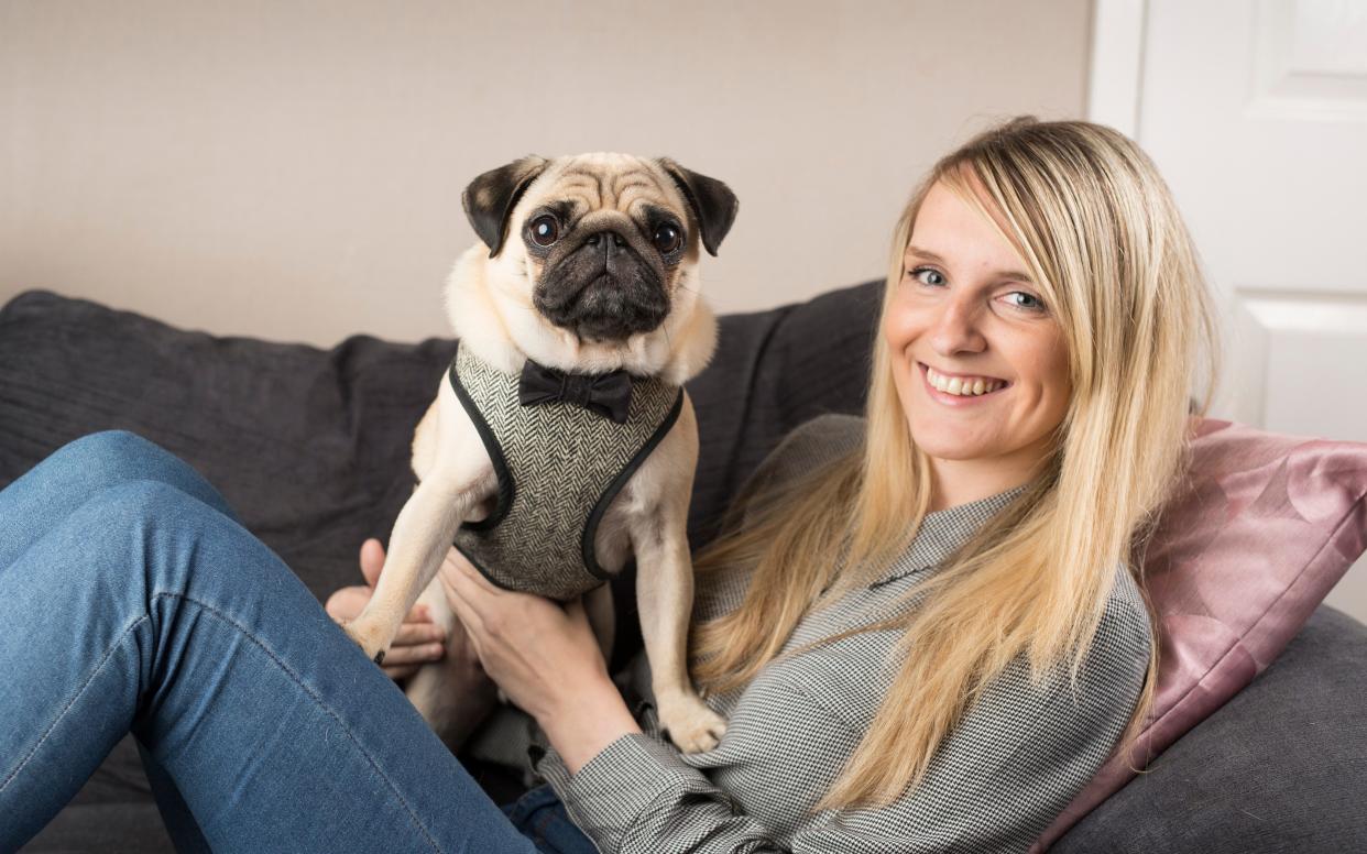 Nicole Lane's pug Barry has 41,000 followers on Instagram and is the face of a Virgin Media campaign - Andrew Fox