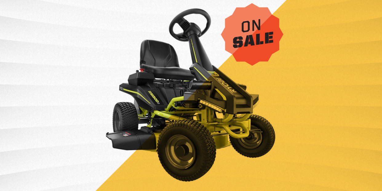 ryobi riding lawn mower on sale