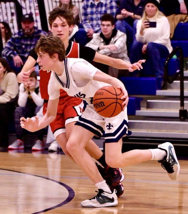 St. Thomas Aquinas freshman Cole McClure scored a game-high 26 points in Monday's Division III win at Derryfield Monday night.