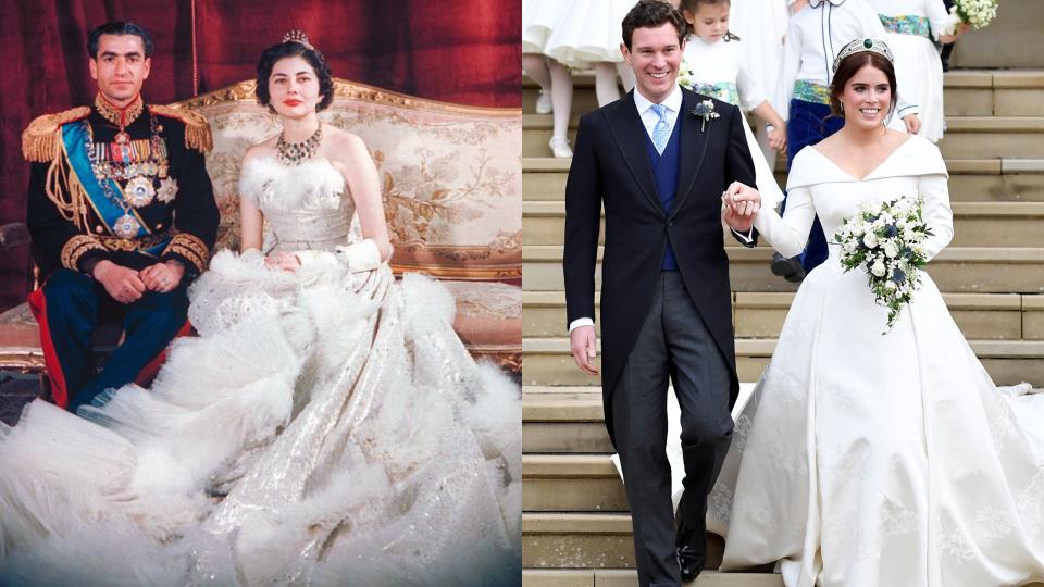 Here, a look at the wedding gowns of royals around the world for the past 70 years.