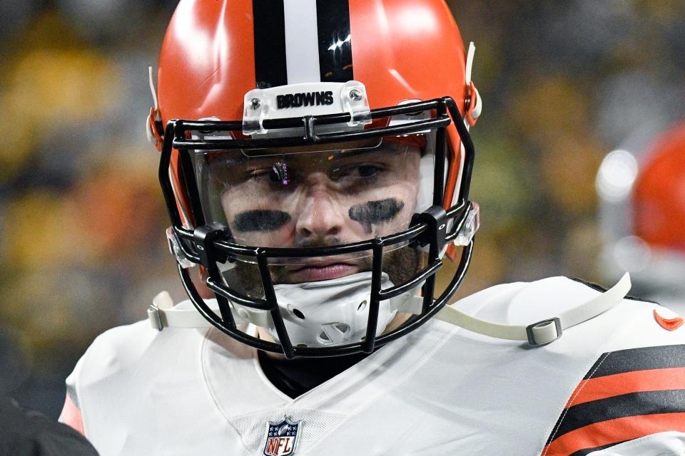 A possible trade of quarterback Baker Mayfield to the Carolina Panthers fizzled when the teams reportedly couldn't agree on how to split up Mayfield's contract. The trade talks died when the Panthers traded up into the third round to select quarterback Matt Corral of Mississippi.