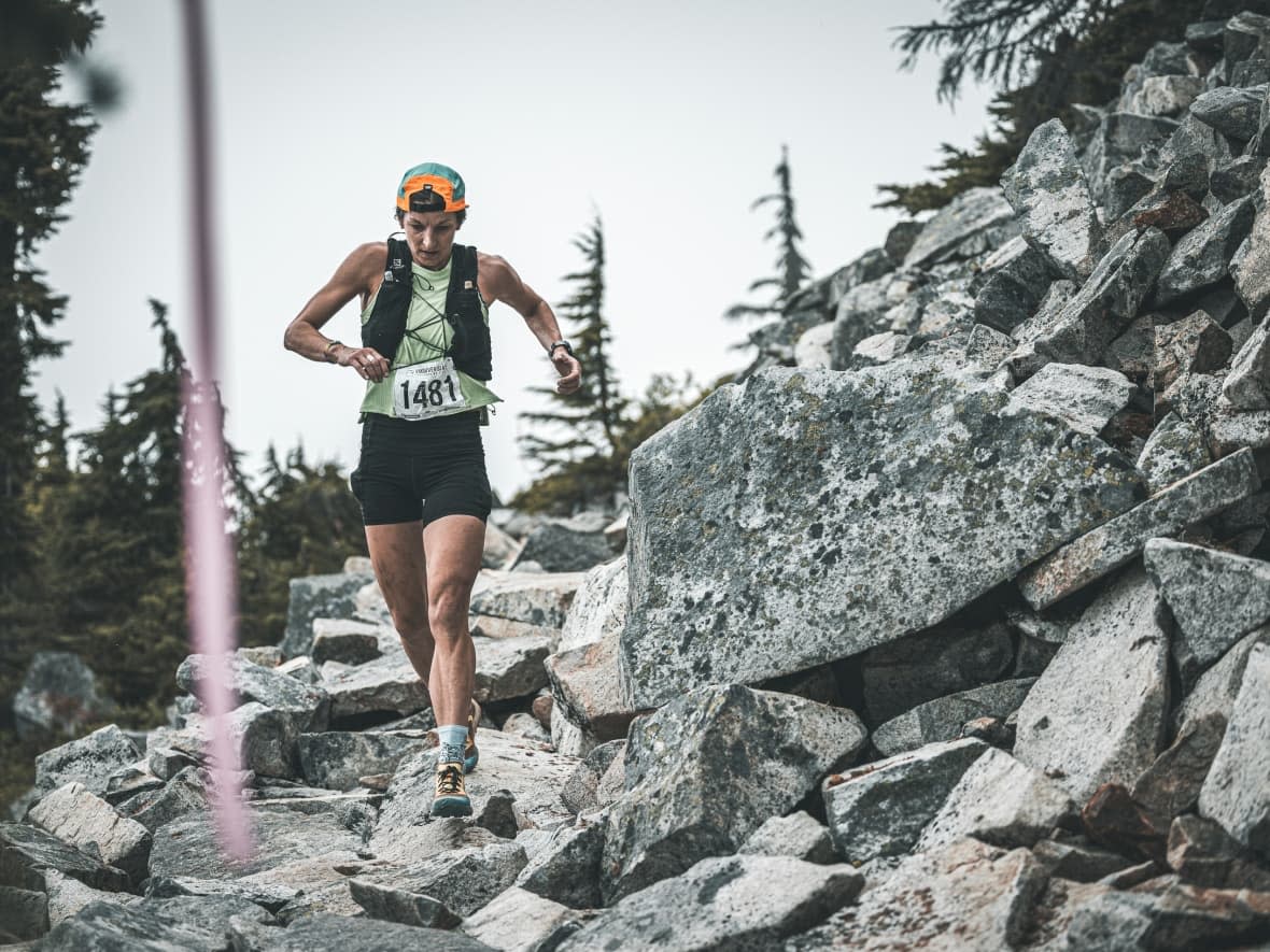 Care Nelson during a race at Mount Washington on Vancouver Island. (Submitted/Matthew Cecill - image credit)