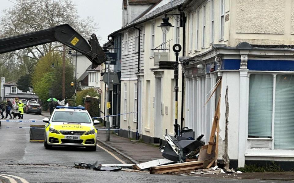 Police at the scene of the incident in Knight Street, Sawbridgeworth