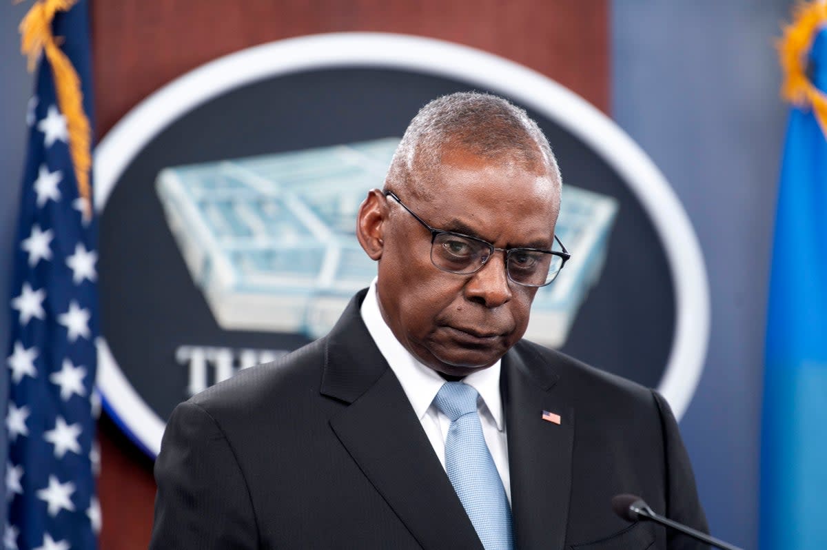 Defense Secretary Lloyd Austin speaks during a press briefing at the Pentagon on May 20  (AP)