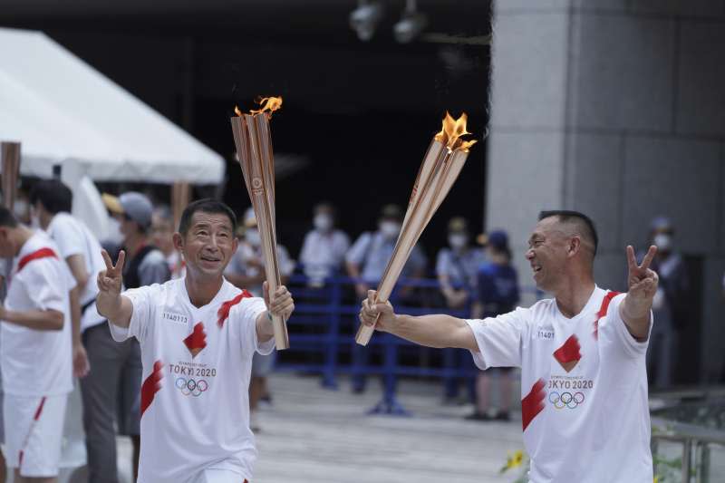 2021年7月23日，東京奧運聖火抵達儀式在東京舉行（AP）