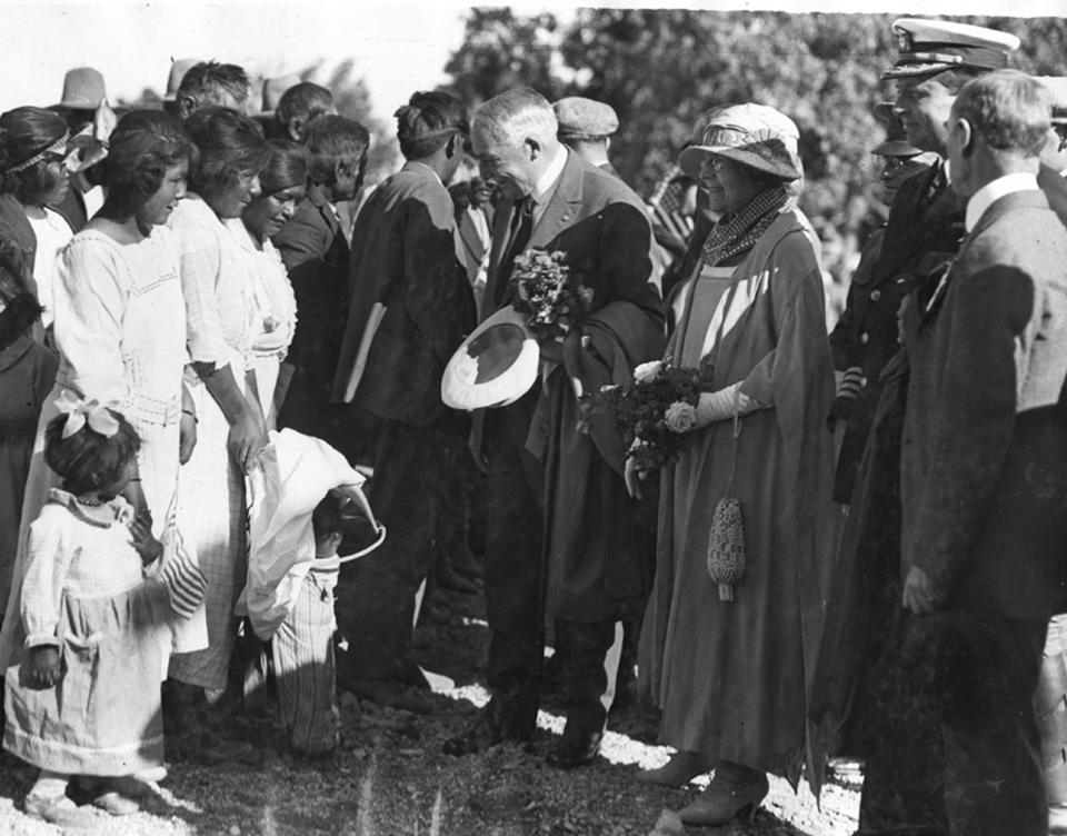 President and Mrs. Harding meeting with Native Americans at Cedar City, Utah, June 27, 1923. | Ron Fox