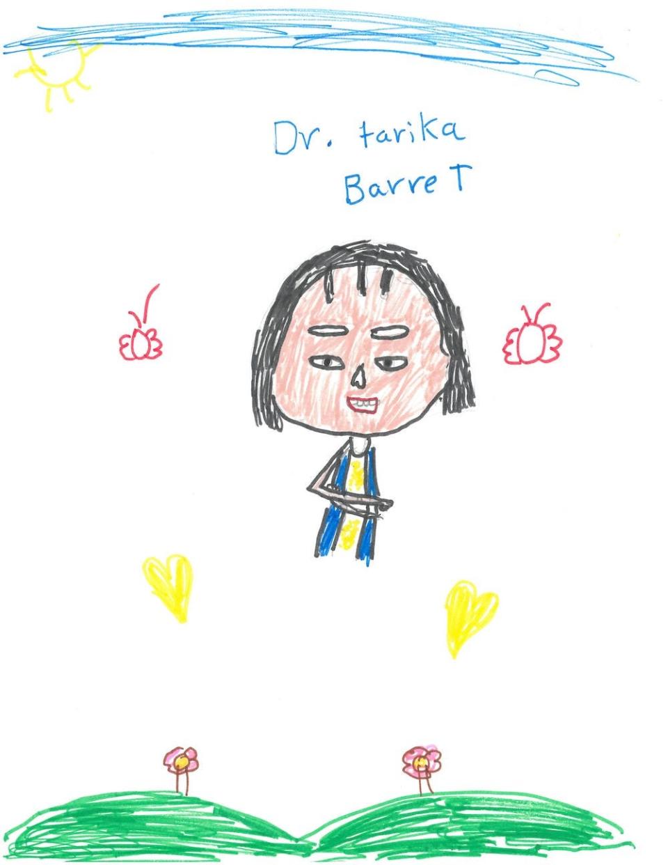 Artwork from members. of the Boys and Girls Club of Henderson County for USCellular's Black History Month Art Contest. Ten finalists were selected from the Boys and Girls Club. This artwork is of Dr. Tarika Barrett.