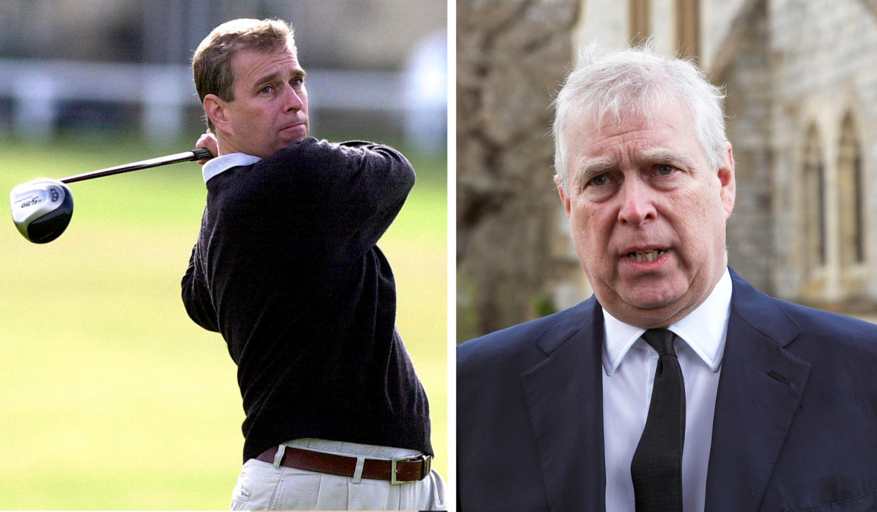 Prince Andrew has relinquished his honorary membership of a prestigious golf club, as his sexual assault case looms (PA/Getty)