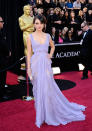 <p>No wonder Mila Kunis landed in the top 10 most searched red carpet looks. This ethereal lavender Elie Saab gown fits her like a glove, and the peekaboo lace gives it a sultry edge without being too sexed up. Combined with a smokey eye and low chignon, we’ll remember this breathtaking look for years to come. <i>(Photo by Kevork Djansezian/Getty Images)</i></p>