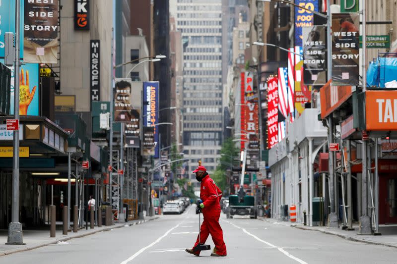 FILE PHOTO: Outbreak of the coronavirus disease (COVID-19) in Manhattan, New York City