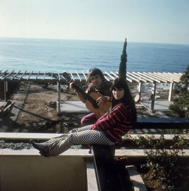 Sonny and Cher at their home in California in 1966.