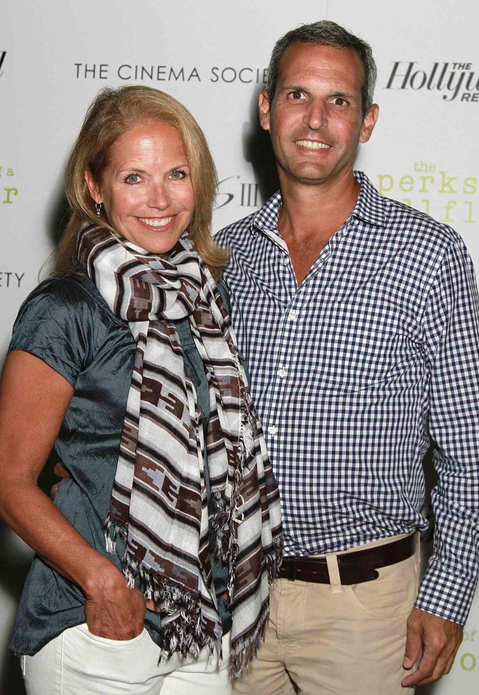 Katie Couric and John Molner attend The Cinema Society, The Hollywood Reporter And Samsung Galaxy S III Special Screening Of "The Perks Of Being A Wallflower" on September 2, 2012 in East Hampton, New York