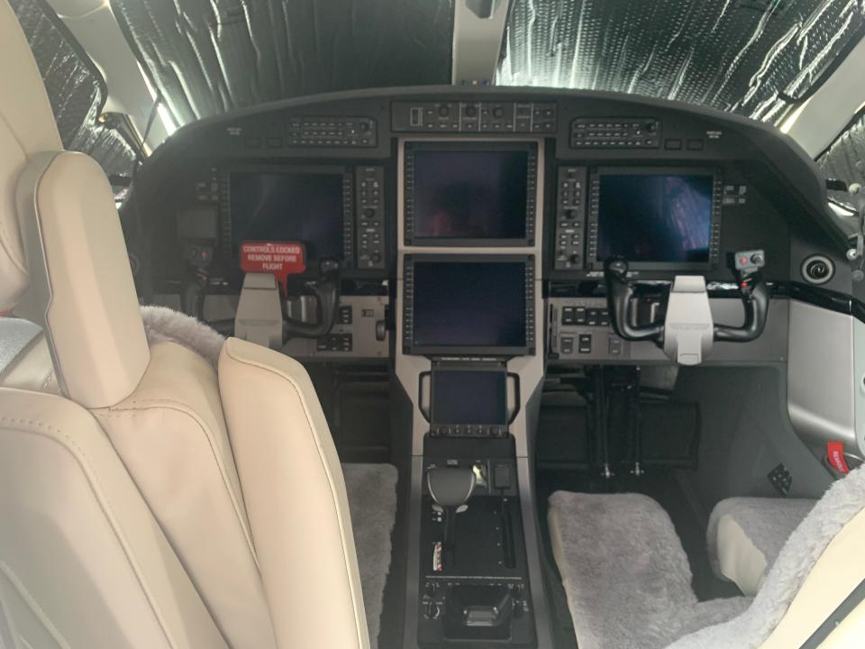 The cockpit of the Pilatus PC-12 NGX.