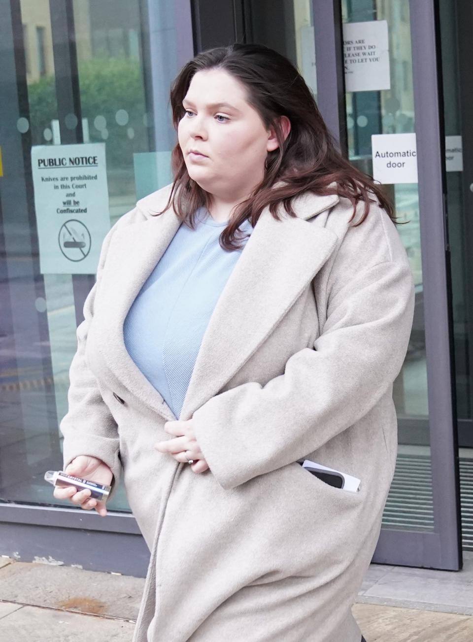 Ellie Baxter pictured leaving court after D’Wit was jailed for life (Stefan Rousseau/PA Wire)