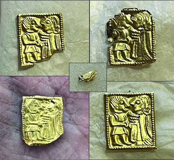 Five new gold-foil figures found in Norway.  / Credit: Museum of Cultural History / University of Oslo