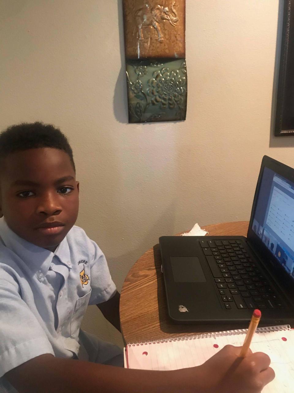 Ka Mauri Harrison returned back to school on Thursday – virtually – after he was suspended this month over the BB gun, which was visible on his class' video conference for a 