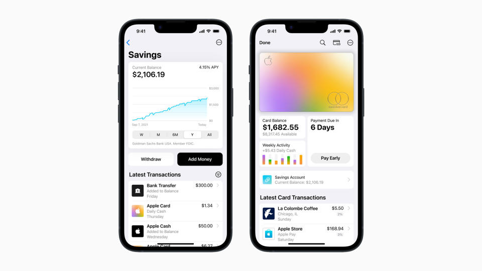 Apple Card users can now access a high-yield Savings account from Goldman Sachs.
