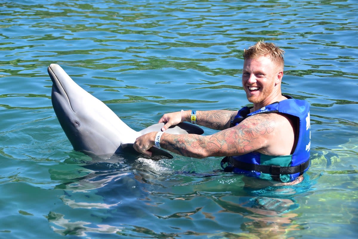 Lottery winner Terry Kennedy swimming with the fishes in Playa Del Carmen, Mexico (National Lottery  / SWNS)