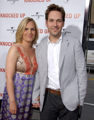 Paul Rudd and guest at the Westwood premiere of Universal Pictures' Knocked Up