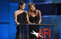 <p>Cox and Aniston came together to present an award to another honorary Friend - George Clooney - who had a guest appearance as a doctor (who he also played in ER) in the show's first season. </p>