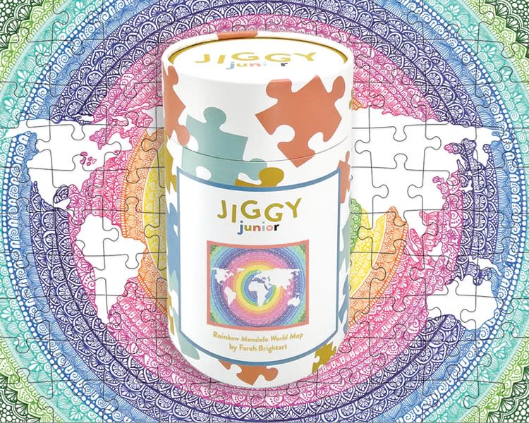 JIGGY Junior Rainbow Mandala World Map by Farah Brightart