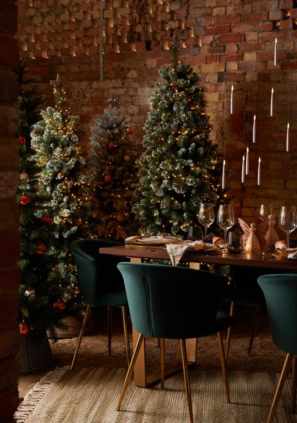 <p>As part of Dunelm's Winter Solstice trend, you'll discover gorgeous rich hues (think bottle greens and berry reds), plus glitter-free decorations, stylish <a href="https://www.housebeautiful.com/uk/decorate/looks/g22581402/christmas-tree-skirts/" rel="nofollow noopener" target="_blank" data-ylk="slk:tree skirts;elm:context_link;itc:0;sec:content-canvas" class="link ">tree skirts</a>, and cute woodland animal figurines. Christmas might be a long way off, but the new range is certainly getting us excited for the holidays...</p>