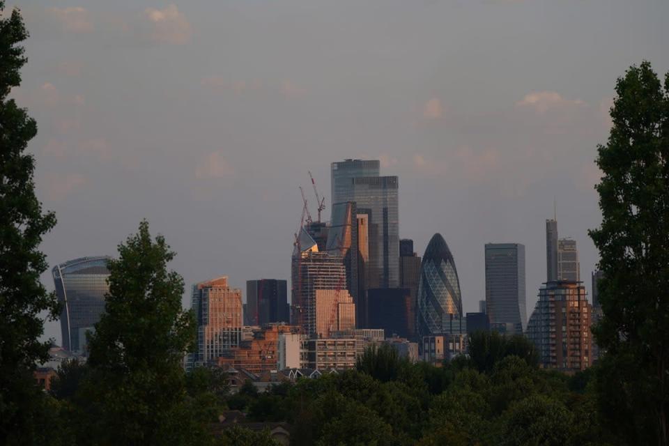 Shares rose in London as the city dealt with a sweltering heat wave. (Yui Mok/PA) (PA Wire)