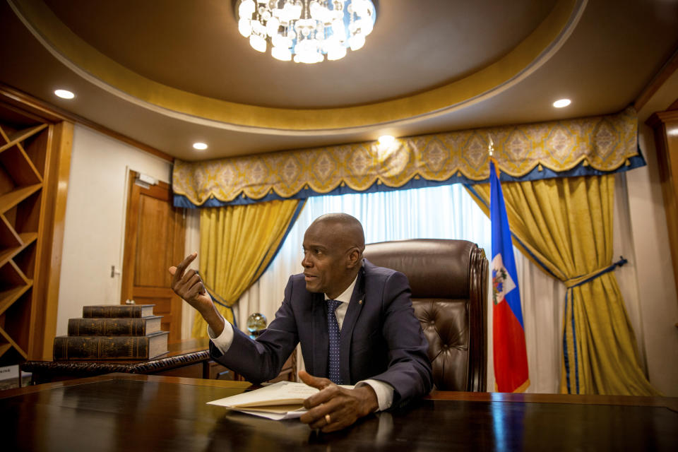 Jovenel Moise, Haiti's president, speaks during an interview in Port-Au-Prince, Haiti, on Monday, Jan. 29, 2018. (Alejandro Cegarra/Bloomberg via Getty Images)