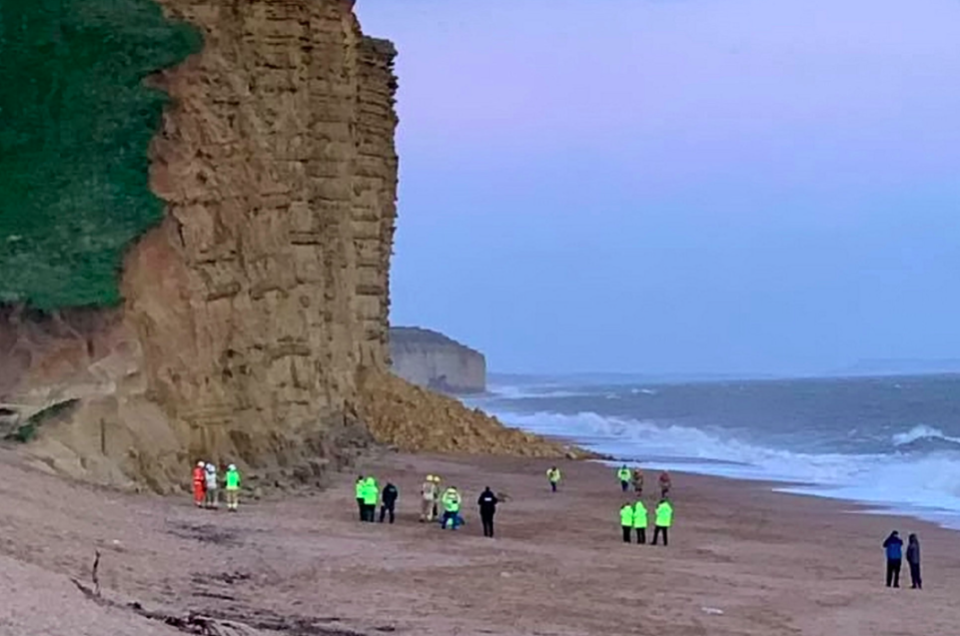 <em>The police and the Maritime and Coastguard Agency also closed the coastal path between West Bay and Freshwater (SWNS)</em>