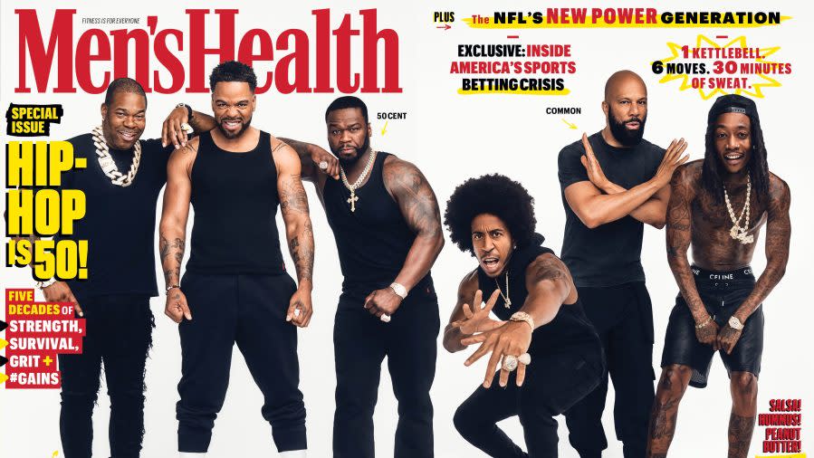 Busta Rhymes, Method Man, Ludacris, 50 Cent, Common, Wiz Khalifa, Hip-hop turns 50, 50th anniversary of hip-hop, Black men's health and wellness, Men's Health magazine, theGrio.com