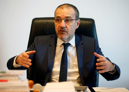 Jean-Guy Talamoni, Corsica's regional parliament speaker, poses during an interview with Reuters in Ajaccio, on the French Mediterranean island of Corsica, January 31, 2018. Picture taken January 31, 2018. REUTERS/Jean-Paul Pelissier