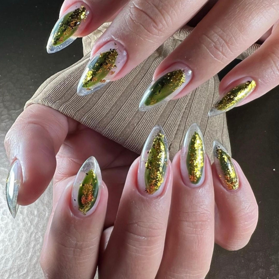 Saint Patrick's Day Nail Art - Clear Tips with Gel Overlay