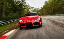 <p>There's some old-school Supra in the A90's headlight and front-fender design, but there's also some Formula 1 car in how the center section of the hood becomes a pronounced schnoz up front.</p>