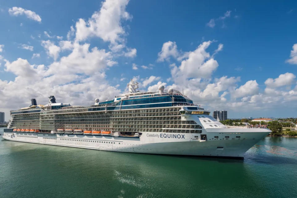 Cruise ship Celebrity Equinox sailing from the pier in Miami ,USA via Getty Images