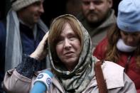 Belarussian author Svetlana Alexievich answers journalists' questions after a news conference in Minsk, Belarus, October 8, 2015. REUTERS/Vasily Fedosenko