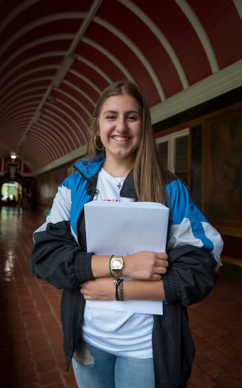 Inês Alves received an A on the Chemistry paper she sat just hours after escaping from the Grenfell Tower inferno