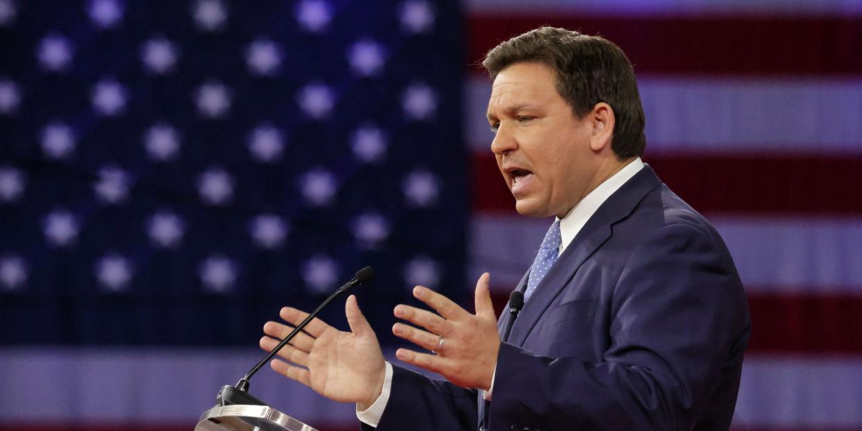 Florida Gov. Ron DeSantis delivers remarks at the 2022 CPAC conference at the Rosen Shingle Creek in Orlando.