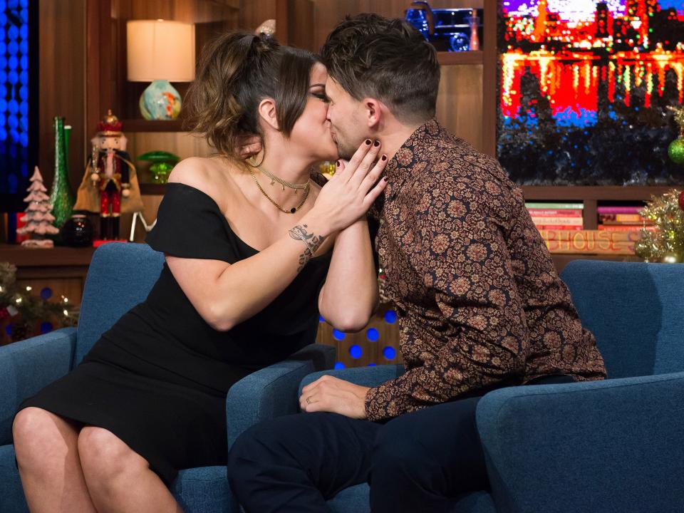 Katie Maloney and Tom Schwartz kissing.
