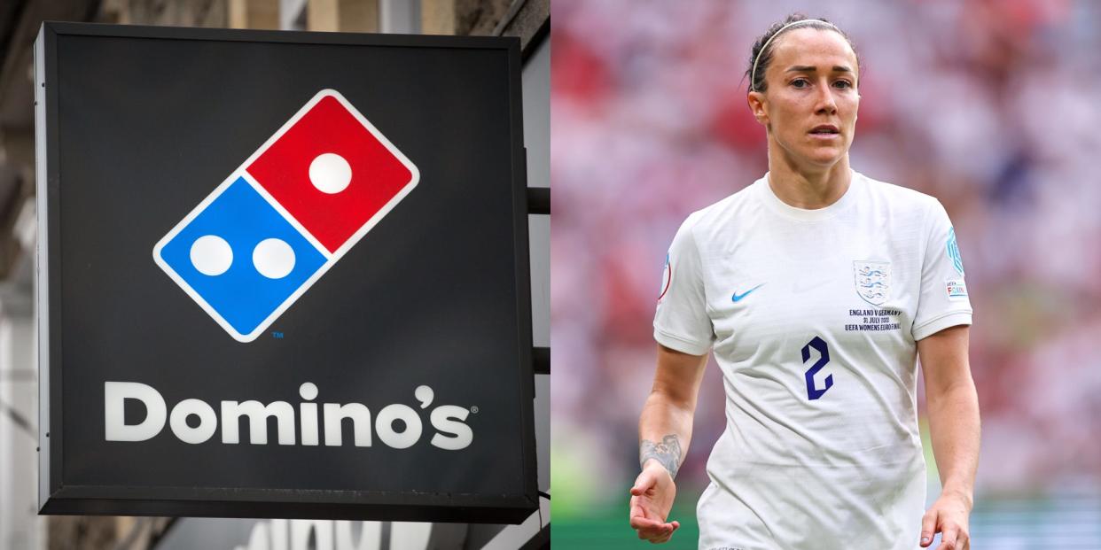 Domino's pizza; Lucy Bronze.