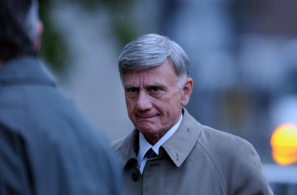 Frank E. Corrente, a defendant in the Operation Plunder Dome trial in U.S. District Court in Providence, arrives at court for the start of the fourth week of the trial.