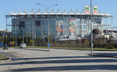 A general view shows the Akhmat Arena stadium in the Chechen capital Grozny, Russia November 2, 2017. REUTERS/Said Tsarnayev