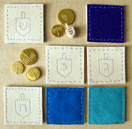 Homemade Hanukkah Coasters